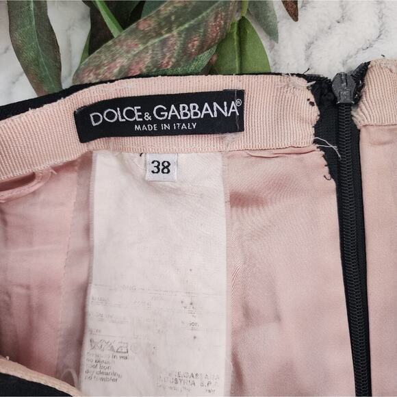 DOLCE & GABBANA BLACK VINTAGE PENCIL SKIRT SIZE 38 (26 INCH WAIST) - Picture 5 of 5